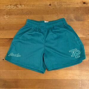 Inaka Power Shorts Men's Large Green Mesh Gym Active Wear 5 inseam Running